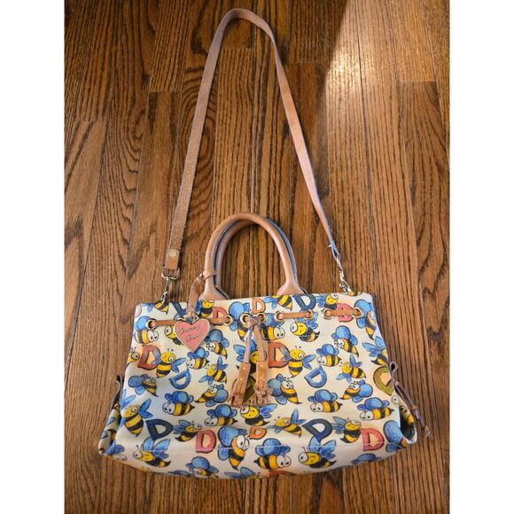 Dooney & Bourke Vintage Bumble Bee Print Convertible Tote Bag & Crossbody Purse - Picture 10 of 16